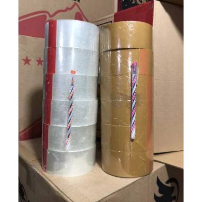 

Super Murah 6 roll Lakban goal tape bonus 1 biji pulpen 45mm 2 inch 100 yard murah loh