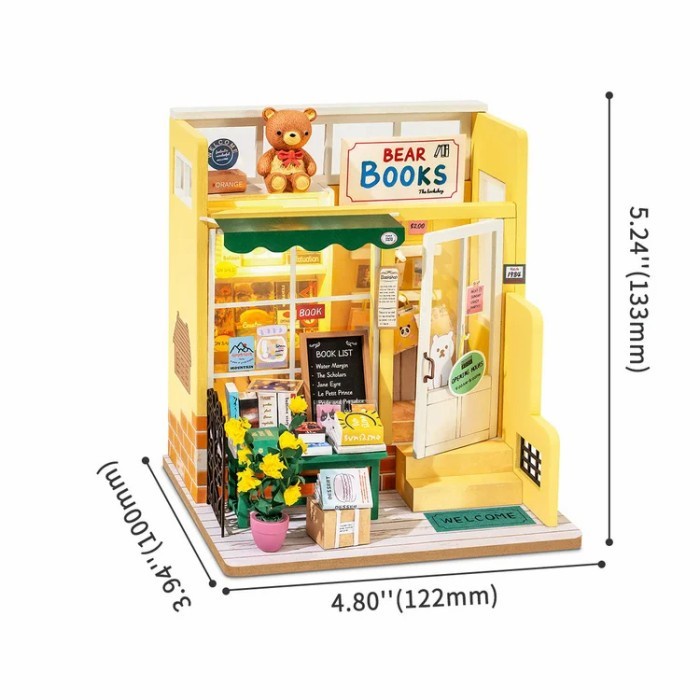 MUST HAVE ROBOTIME ROLIFE MIND-FIND BOOKSTORE DIY MINIATURE HOUSE DG152 TERMURAH