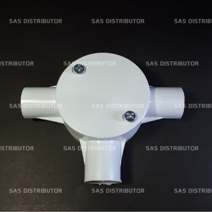 Tee Dus 20 mm Cabang 3 merk Arrow/Tee Dus Listrik/T Dus Putih/Tee Dos Pipa Listrik 20mm/ Tee Conduit