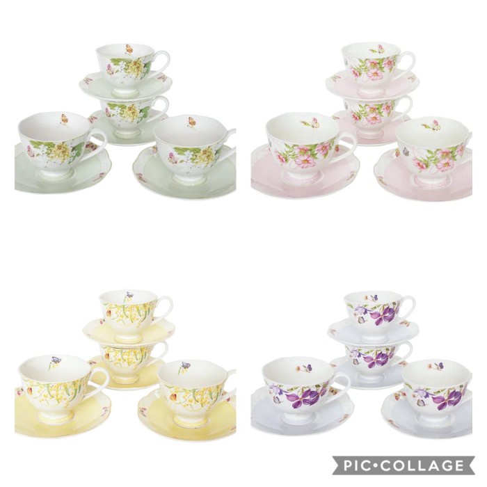 Teacup Set Fine China Charlotte Yellow St Saint James Cangkir Coffee