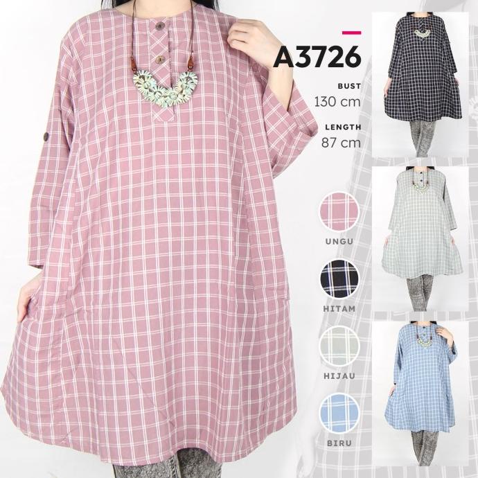 Maliju Tunik Jumbo LD 130 CM Bigsize Kotak Katun 5L - A3726