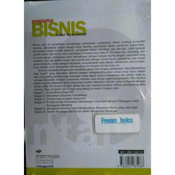 HOT SALE BUKU PENGANTAR BISNIS EBERT GRIFFIN TERBARU