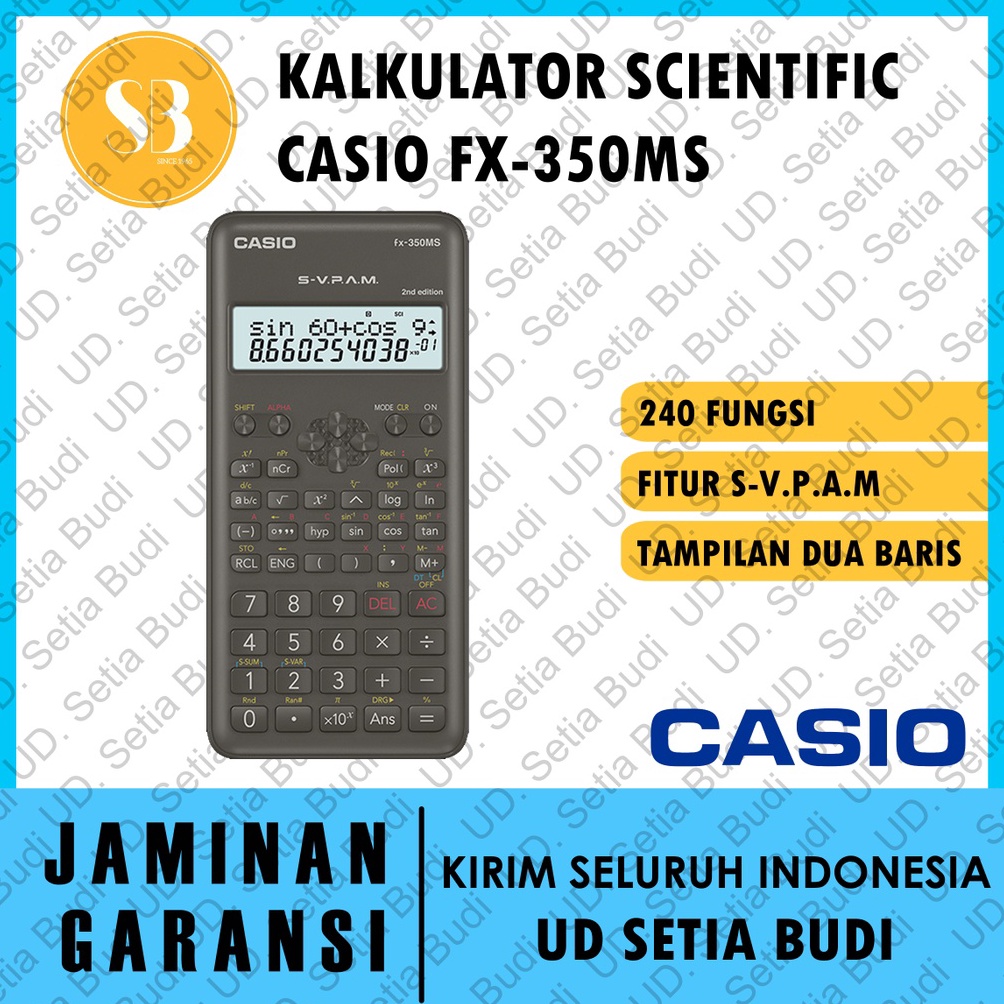 

Kualitas Premium.. Kalkulator Scientific CASIO FX-350MS Baru dan Asli 350 MS 36