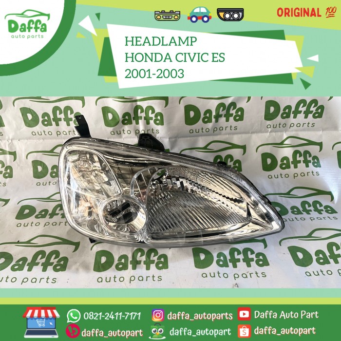 {Bekas} HEADLAMP HEADLIGHT LAMPU DEPAN MOBIL HONDA CIVIC ES 2001 2002 2003 ORI Limited