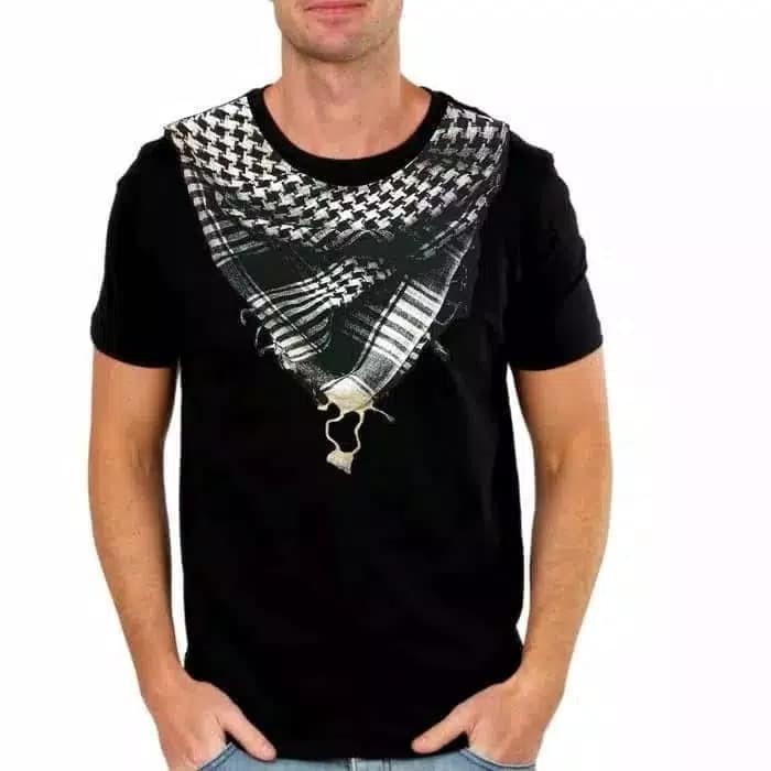 Bestseller Baju Kaos Muslim Lebaran Model Sorban 3D Pria