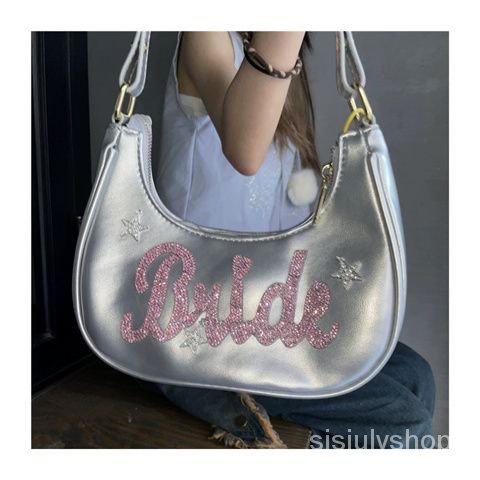 [✅BISA COD] #Sisjuly# Tas Y2K Wanita / Tas Selempang Perak Vintage / Tas Bahu Wanita