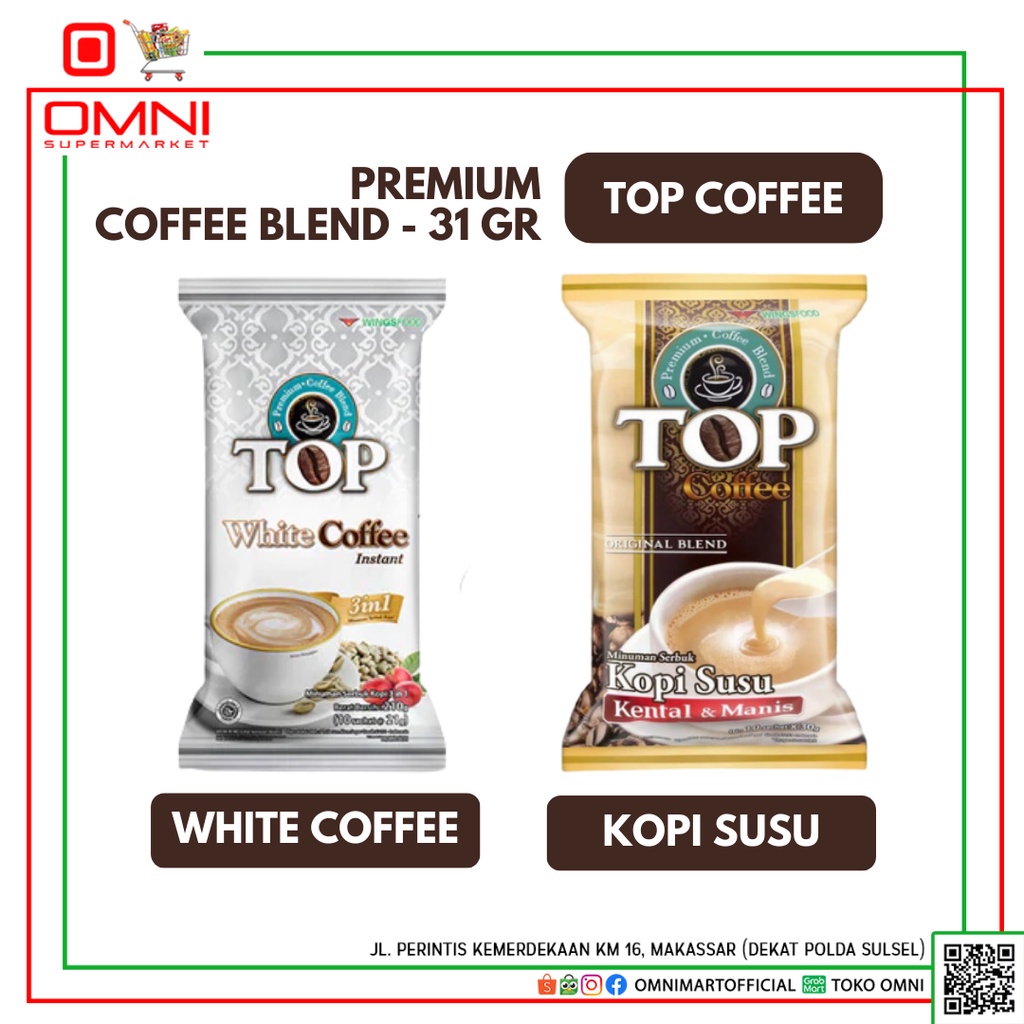 

Top Kopi White Dan Kopi Susu 21 Gr X 10 Sachets