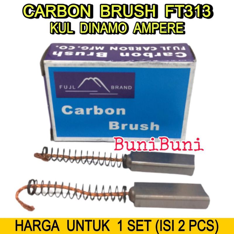 CARBON BRUSH ALTERNATOR FT 313 / Kul Cool Arang Dinamo Ampere Mobil Rino HiAce Taft GT PS136 - 1 SET FT313