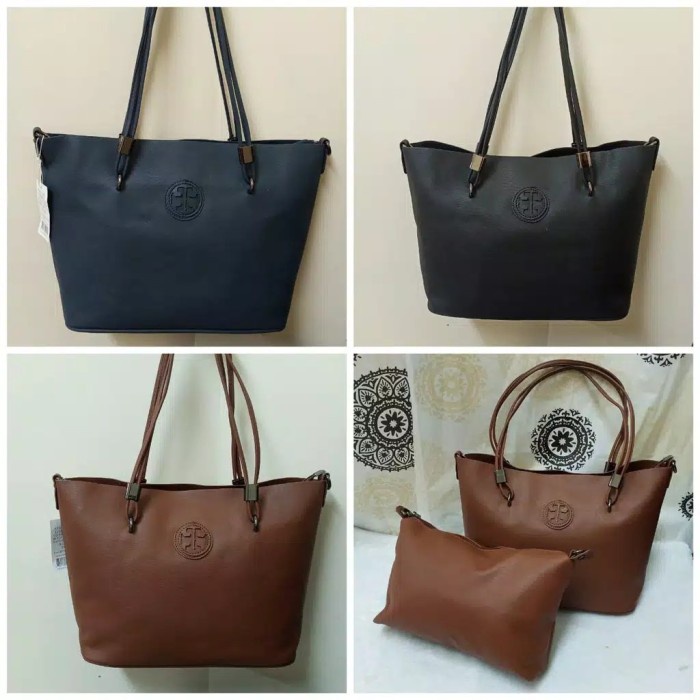 PROMO TAS WANITA CEWEK BRANDED IMPORT FASHION TB TOTE BAG FREE POUCH BURCH TERBARU