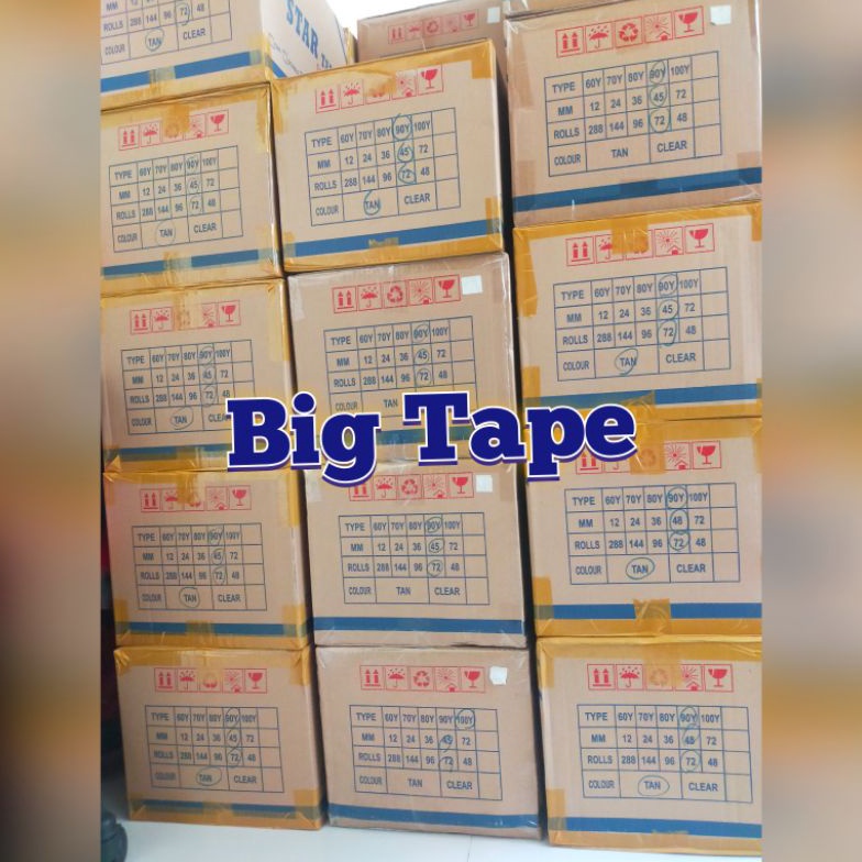 

Best Terlaris.. Lakban murah 1 dus 100yard 90yard bening coklat 86