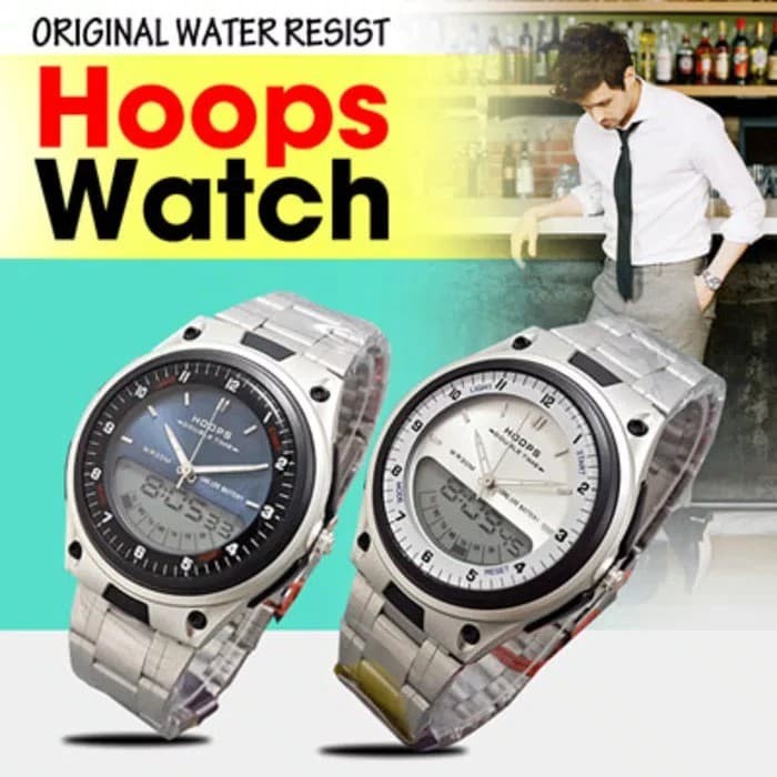 MUST HAVE JAM TANGAN HOOPS ORIGINAL DUAL TIME TERLARIS