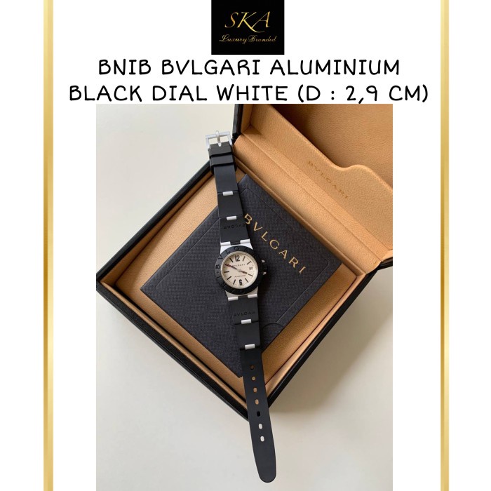 FLASH SALE BVLGARI WATCH AUTHENTIC LADIES ALUMINIUM BLACK DIAL WHITE 29MM TERBARU