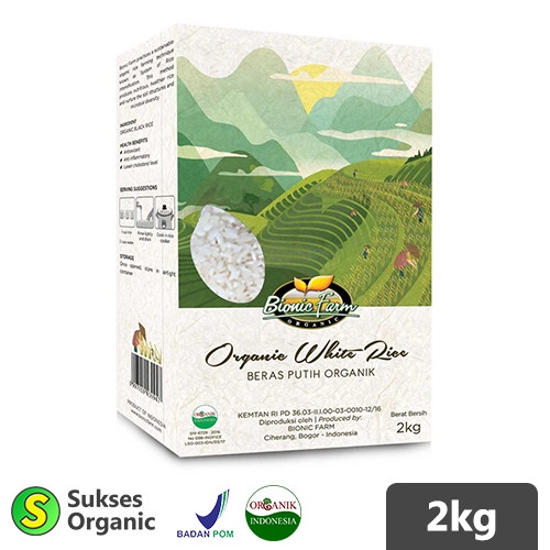 

Beras Putih Pandan Wangi Organik / White Rice 2Kg Bionic Farm