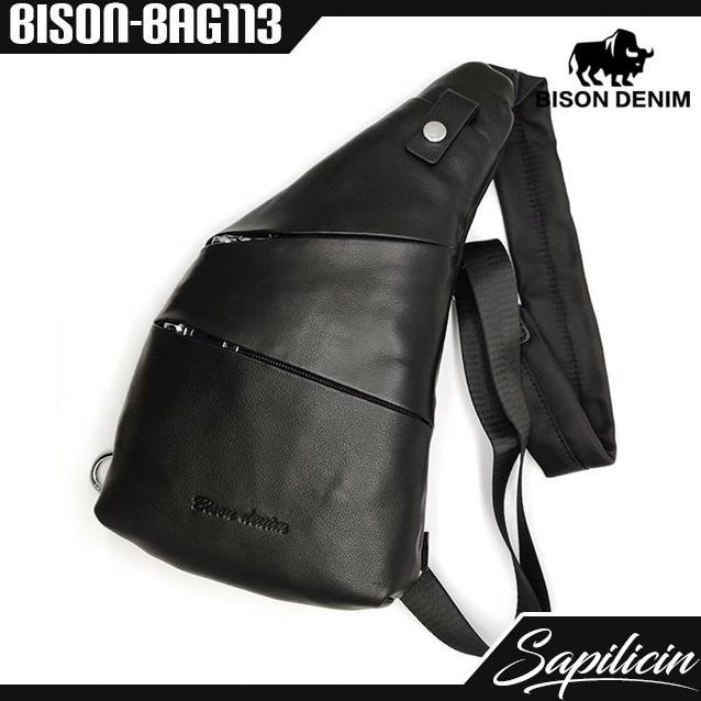 Tas Selempang Pria Kulit Asli Bison Denim Travel Bag Bison-Bag113