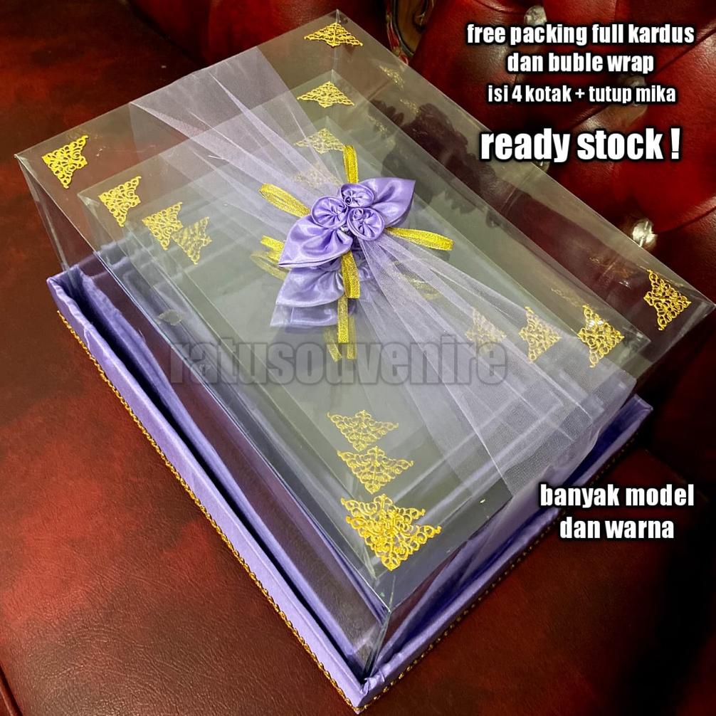 

Terbaru Kotak Seserahan Pernikahan Set Lengkap Isi 4 Box Hantaran Parcel Mika Unik Kekinian