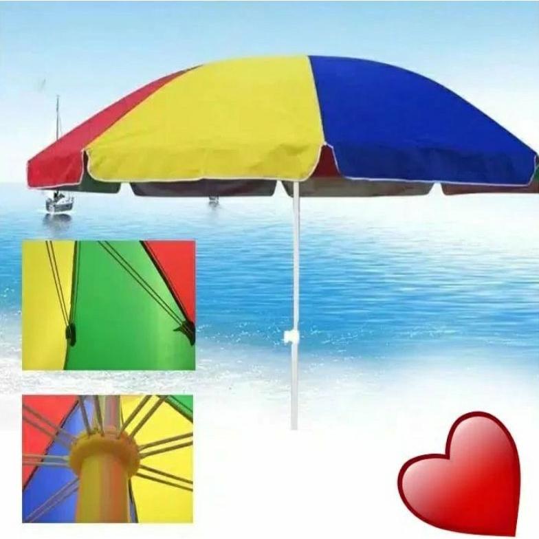Diskon Cod 800Gr Payung Pentol 200Cm Jualan Gerobak Serbaguna Pantai Jumbo Payung Uv Pelangi