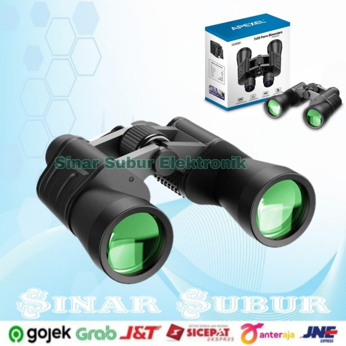 Terlaris Scop Apexel Teropong Berburu Binoculars Compact Zoom 7X50 -Apl-Pb7X50