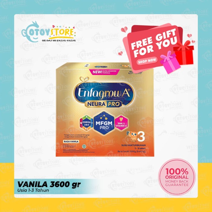 

Enfagrow A+3 Vanila 3600 Gram / Susu Enfagrow Tahap 3 Vanilla 3600g