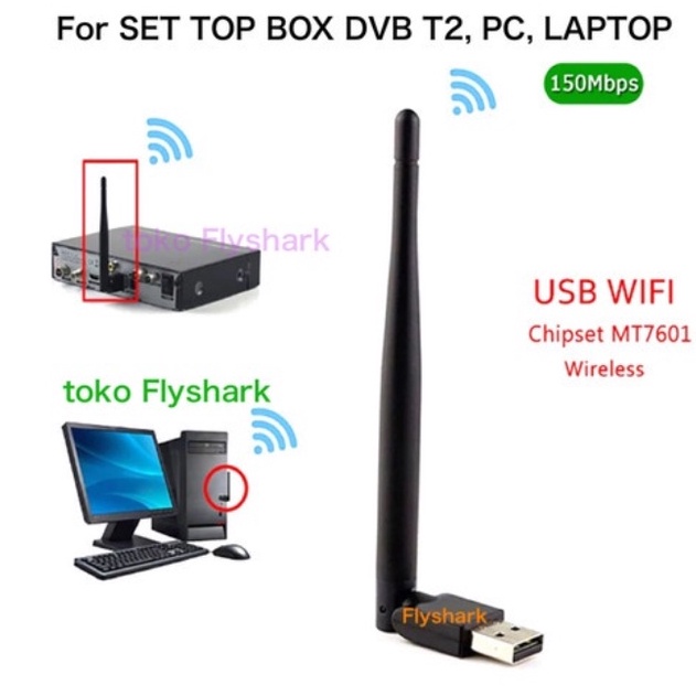 ➦ Dongle Wifi USB MT7601 untuk Set Top Box STB DVB T2 / STB DVB T2 ✺ ✱
