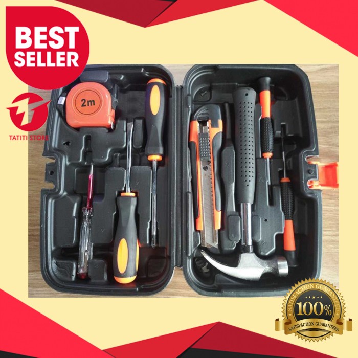 Terlaris Paluku Set Perkakas Palu Obeng Cutter Meteran 8 In 1 Alat Pertukangan Lengkap