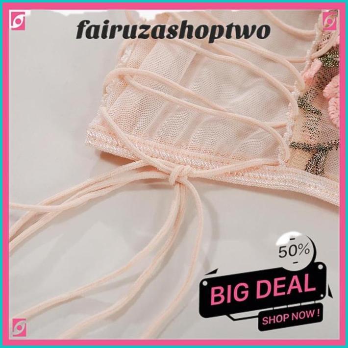 LINGERIE SET MODEL BUSTIER BRA SET LINGERIE BAJU TIDUR WANITA LINGERIE SET DEWASA LINGERIE EMBROIDER