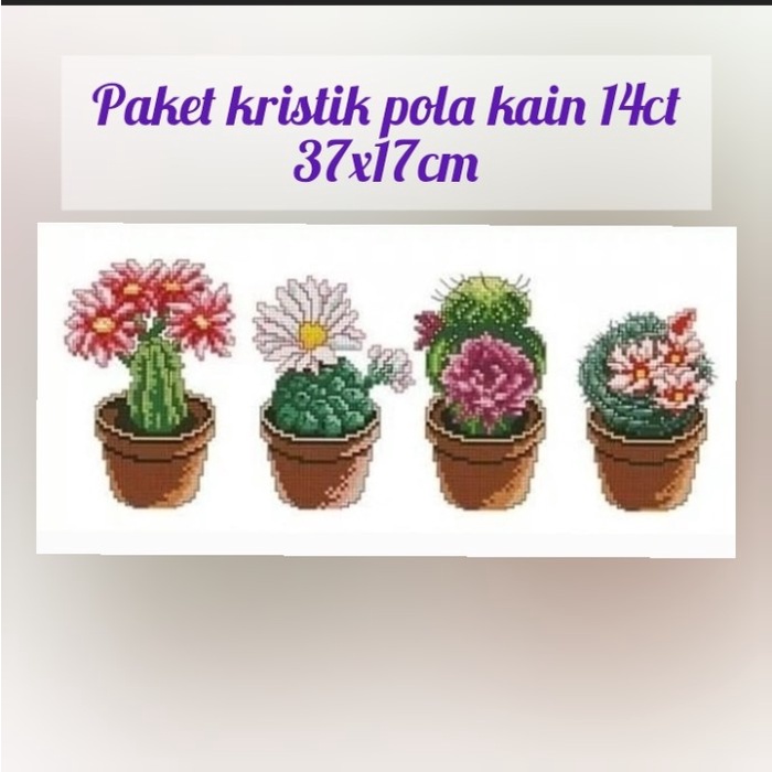 TERMURAH paket kristik pola kain bunga mawar peoni oriental cross stitch sulam
