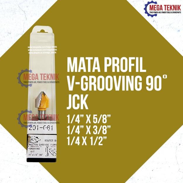 Open DS] Mata Profil Kayu Wood Trimmer Router V-Grooving 90 derajat JCK TOP
