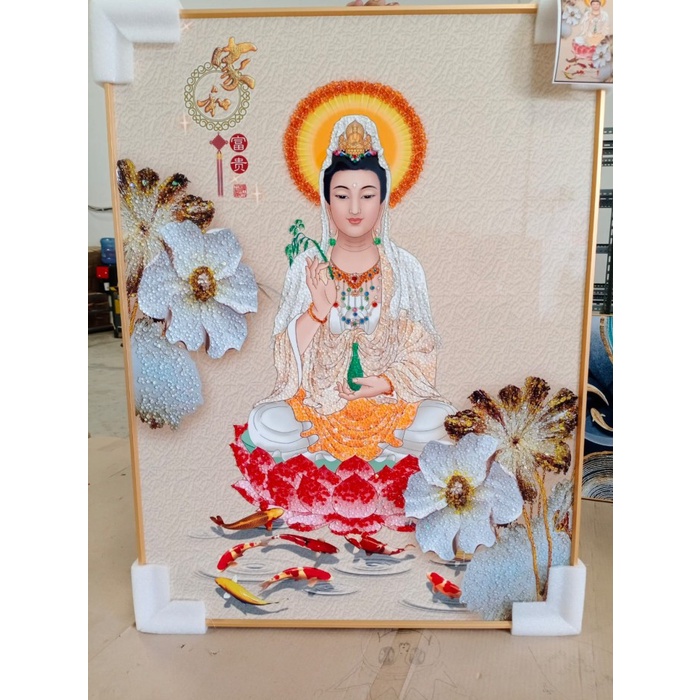 Terlaris Painting Lukisan Porcelain 5D Diamond Dewi Kwanim, Lukisan Dewi Kwan Im
