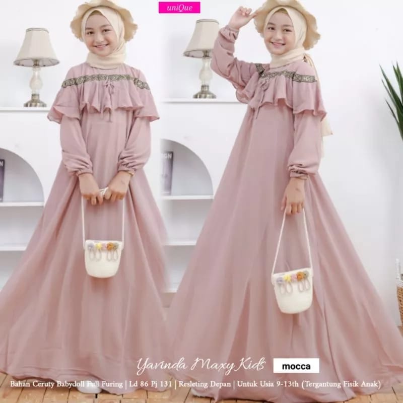 GAMIS ANAK PEREMPUAN TERBARU 2024 YERINA BUSANA MUSLIM ANAK TANGGUNG BAJU MUSLIM ANAK USIA 10 11 12 