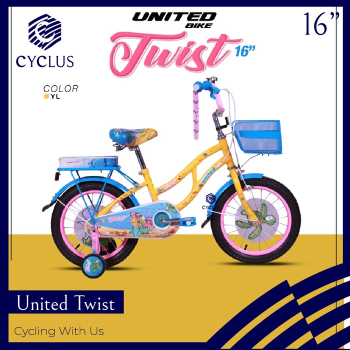 Sepeda Anak United Twist 16 Inch Keranjang Perempuan