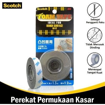 

_^_^_^] 3M Scotch Double Tape Super Strong for Rough Surface 3M KH-12
