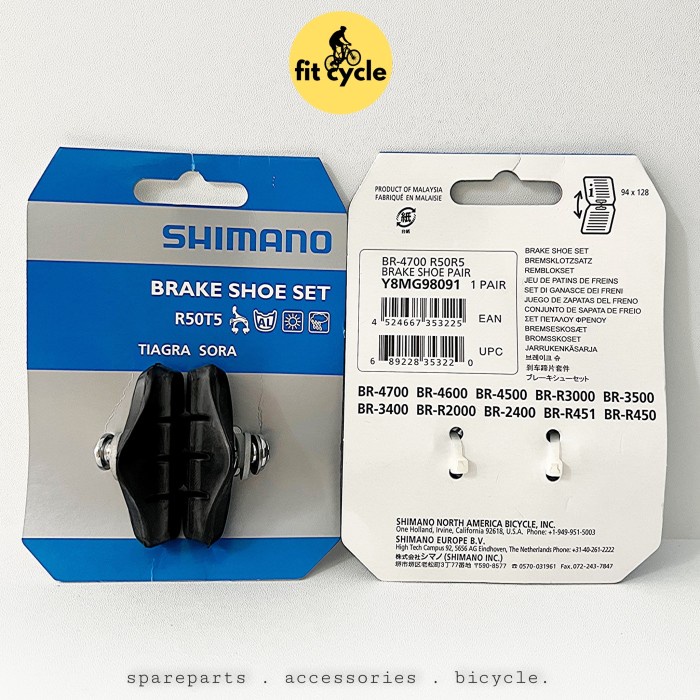 Brake Shoe Shimano R50T5 Karet Kanvas Rem Sepeda Balap