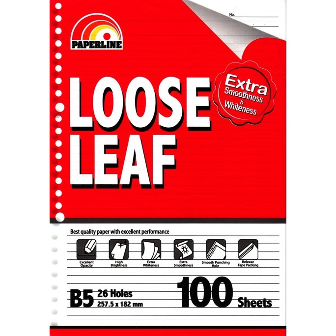 

Kertas Loose Leaf / File B5 100 Paperline / Big Boss