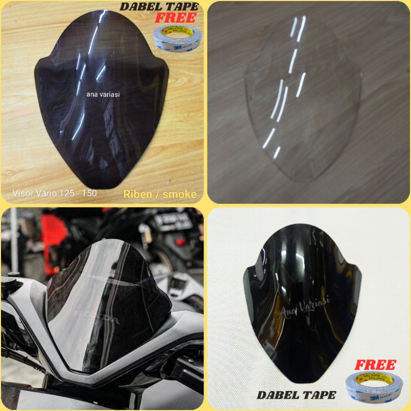 Visor honda vario 125 new visor vario 150 new bening dan smoke - windshield motor vario 125 150 new