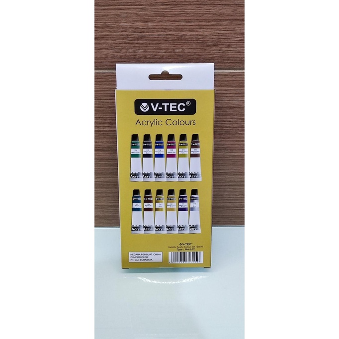 

Cat Acrylic Akrilik V-TEC METALLIC 12 Warna MA-612 6 ml