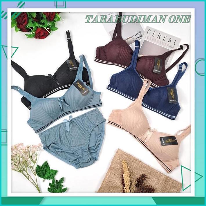 BRA BH SET KALLY 2204 POLOS PAKAIAN DALAM TANPA KAWAT BUSA TIPIS KAIT 3 DALEMAN UNDERWEAR WANITA HAL