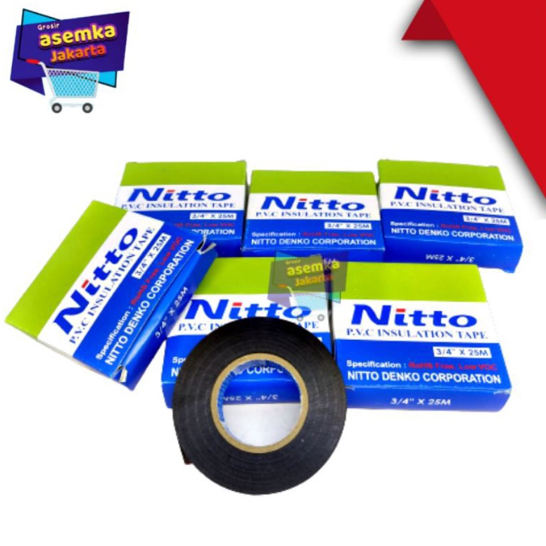 

Murah.. Isolasi NITTO 6pcs selotip Kabel Listrik warna Hitam lakban kabel Grosir 72