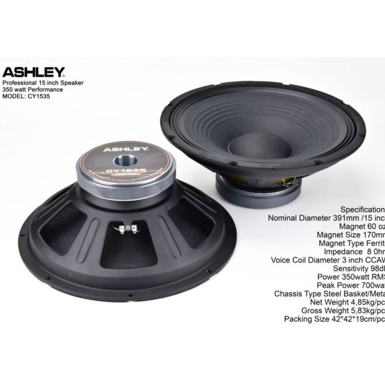 Terbaru.. Speaker 15 inch Ashley CY1535 350Watt Mid Low SKB