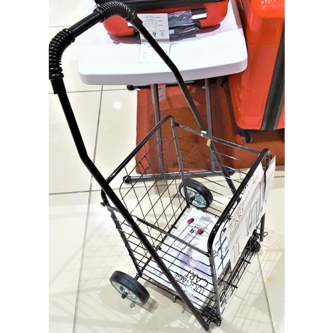 Krisbow Troli Belanja Alat Angkut Barang Lipat Besi Trolley Portabel