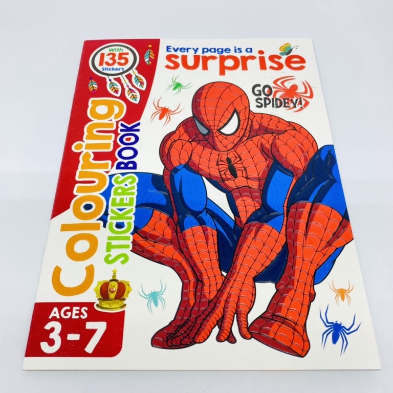 

Laris buku mewarnai / buku sticker anak activity book spiderman cars princess little pony frozen sofia L6G