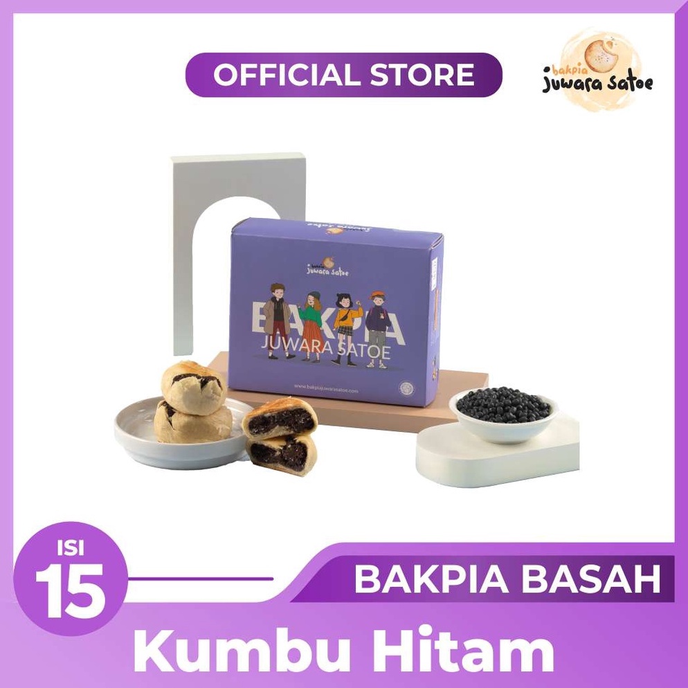 Bestseller.. BAKPIA BASAH KUMBU HITAM  ISI 15  - BAKPIA JUWARA SATOE OLEH OLEH KHAS JOGJA IHT