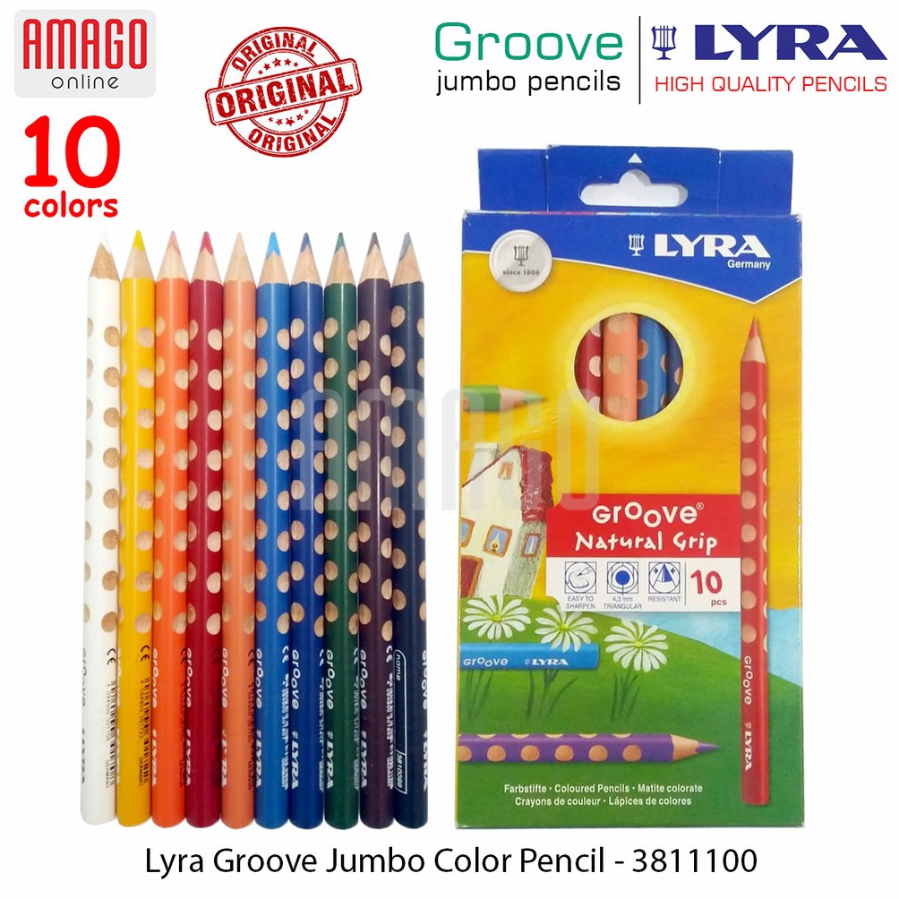 

Modis.. LYRA GROOVE - COLOR PENCIL - BOX 10 COLORS - NATURAL GRIP - 3811100 MZP