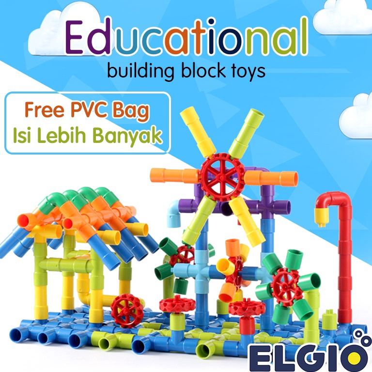 Kekinian.. ELGIO - Mainan Balok Pipa Educational Building Block Toys 301Y-5 300Y-5 LPS