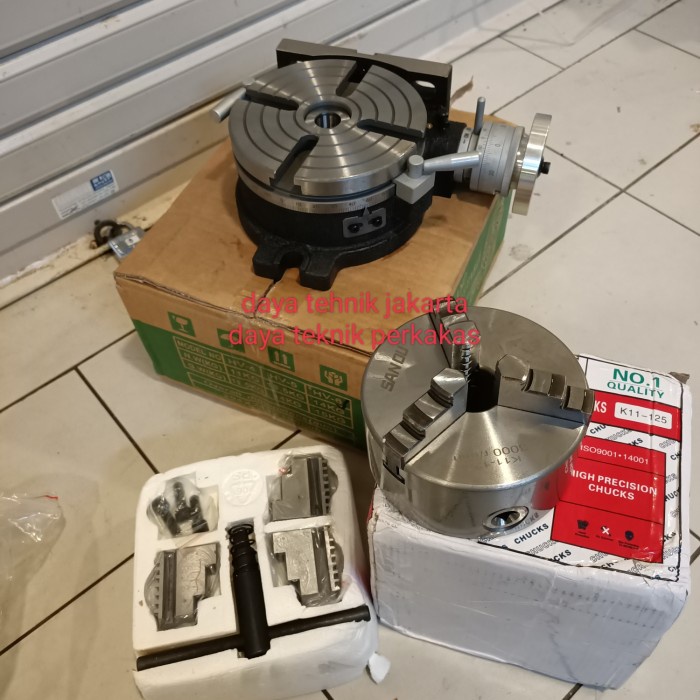 

Terlaris Rotary Table 6" + Claw 5" Sanou / Rotary Table Set Clau Sanou 125Mm