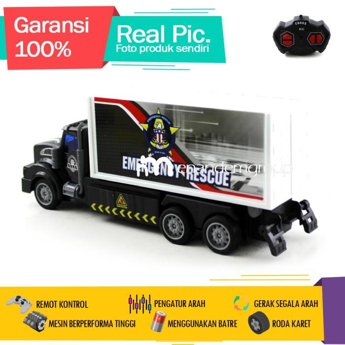 MAINAN MOBIL REMOT KONTROL RC TRUK KONTAINER BARANG RESCUE