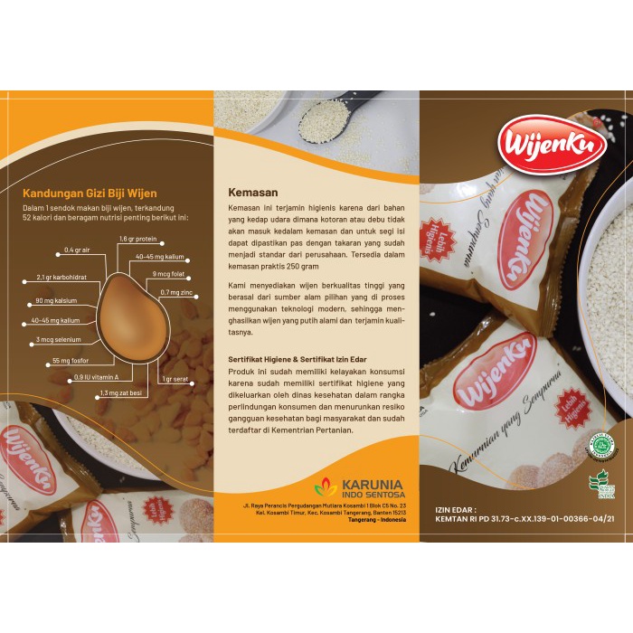 

Wijen Putih India Wijenku/Sesame Seeds 1000Gram