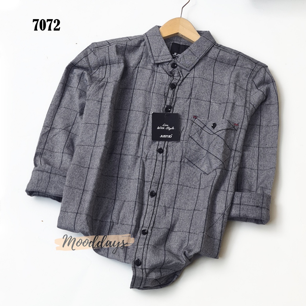 Kemeja Flanel Pria Branded Kasual Cowok Cowo Salur Original Tahan Lama P9N2 Awet Estetik Import Exkl