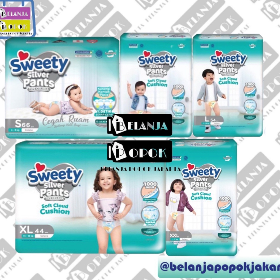 Diskon❆➙ 0W0UE SWEETY SILVER S32 M30 L28 XL26 XXL24 M38 L36 XL34 S66 M60 L54 XL44 XXL36 PANTS POPOK 