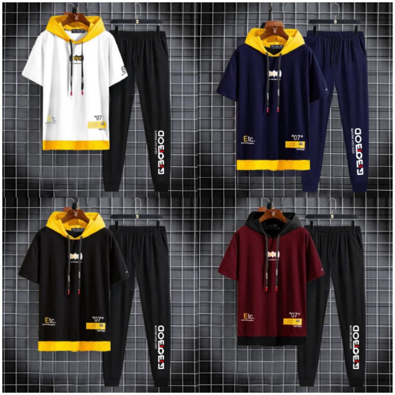 2 UKURAN L XL SET PAKAIAN PRIA OVERSIZE SET HOODIE + JOGGER ONE SET BAJU COWOK KOREAN HOODIE ETC SS