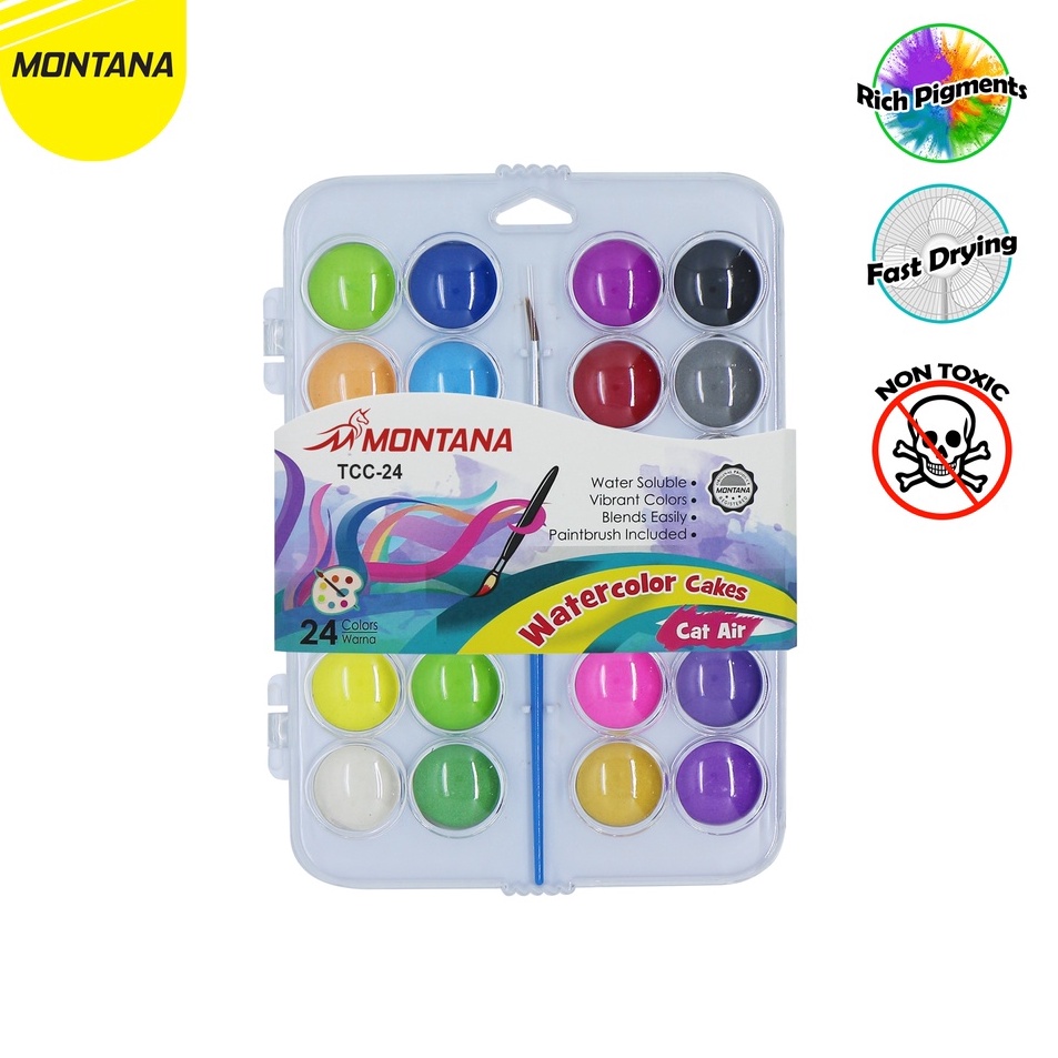 

➶Produk Keren✯ DGTPM Montana WaterColor 24 Warna / Cat Air Montana TWC-24 / WaterColor Cake N94 ✴Jual